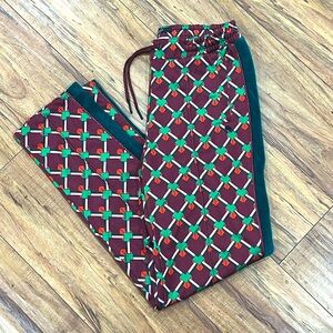 Maison Scotch & Soda Smarttarte Pants W/ Velvet stripe, Burgundy & Green, XS